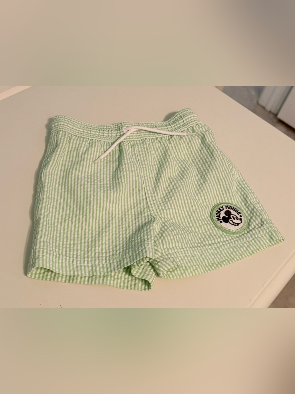 Disney x Janie & Jack Mickey Mouse Seersucker Shorts (18-24 months)
